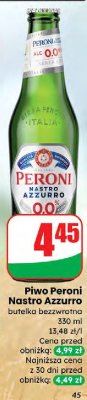 Piwo Peroni Nastro Azzurro bezalkoholowe promocja w Dino