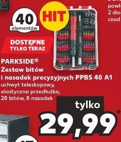 Zestaw bitów skrętnych i kluczy nasadowych Parkside promocja