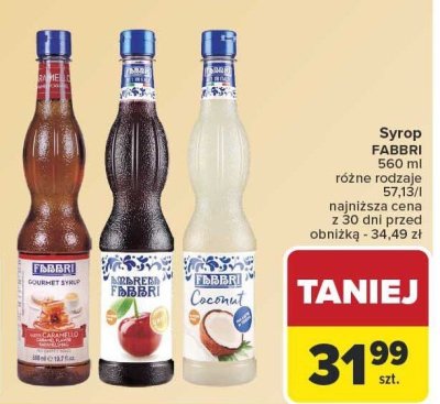 Syrop FABBRI 560ml różne rodzaje promocja w Carrefour