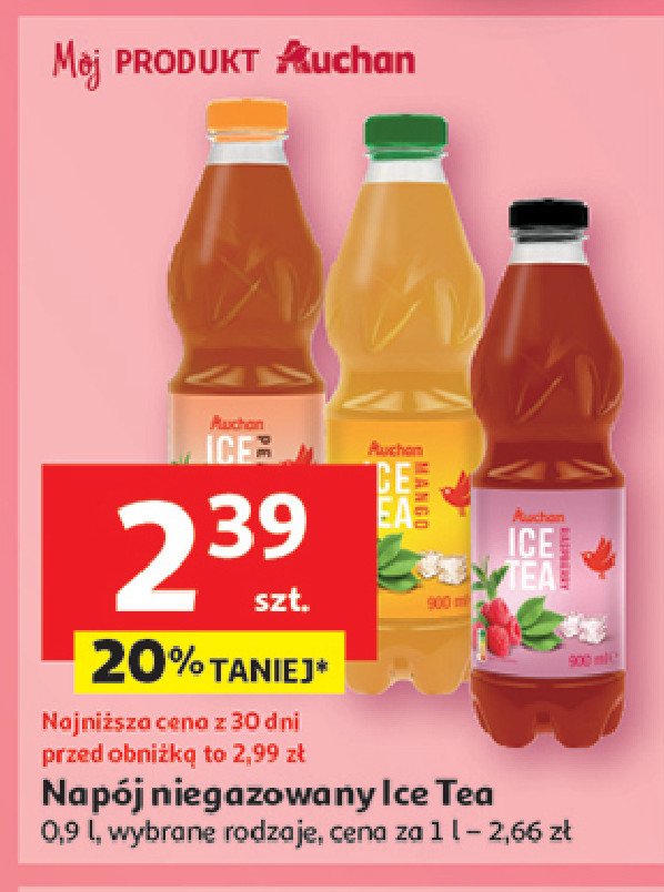 Napój mango Auchan ice tea promocja w Auchan
