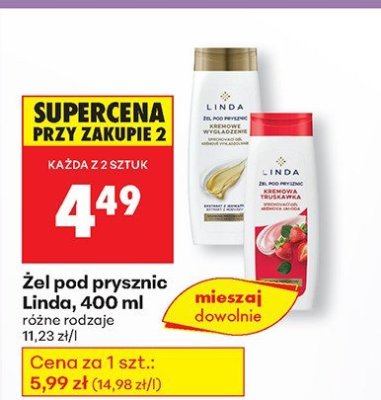 Żel pod prysznic Linda, 400 ml, różne rodzaje promocja w Biedronka