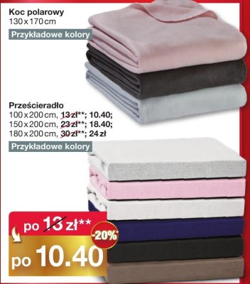 Prześcieradło 100x200cm promocja w Woolworth