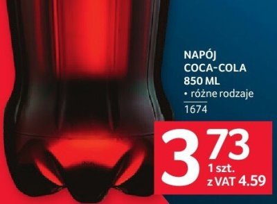 Napój coca-cola 850ml różne rodzaje promocja w Selgros