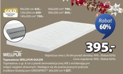 Topmaterac WELLPUR GULEN promocja w Jysk
