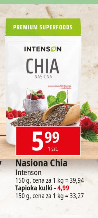 Nasiona chia Intenson promocja