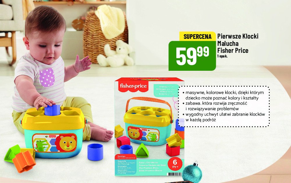 Pierwsze klocki malucha Fisher-price promocja w POLOmarket