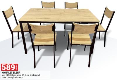 Komplet ELENA stół + 6 krzeseł promocja w Merkury Market