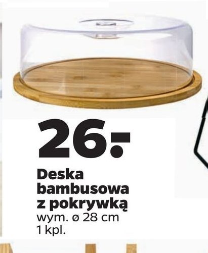 Deska bambusowa ze szklaną pokrywką 28 cm promocja