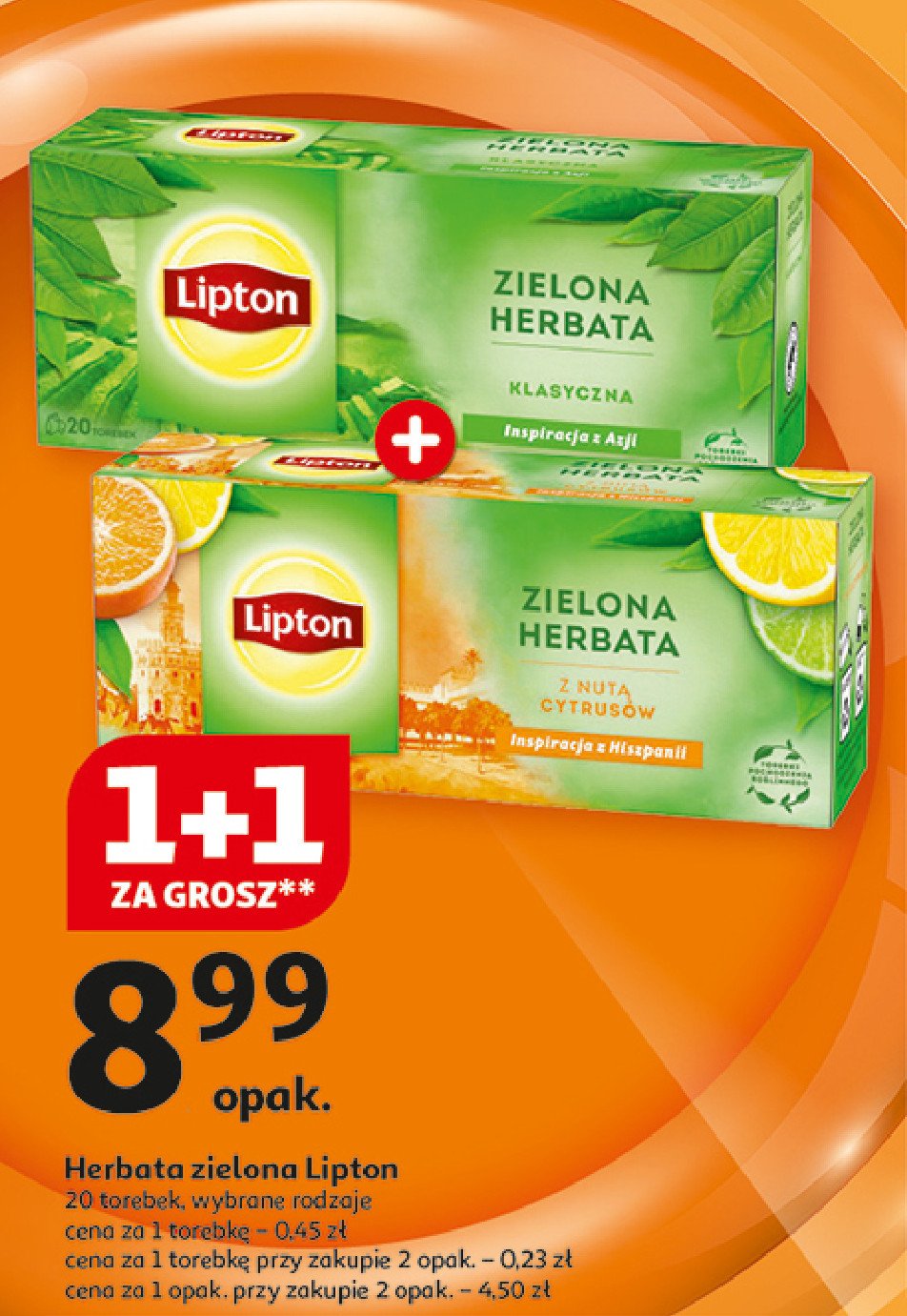 Herbata citrus Lipton green tea promocja