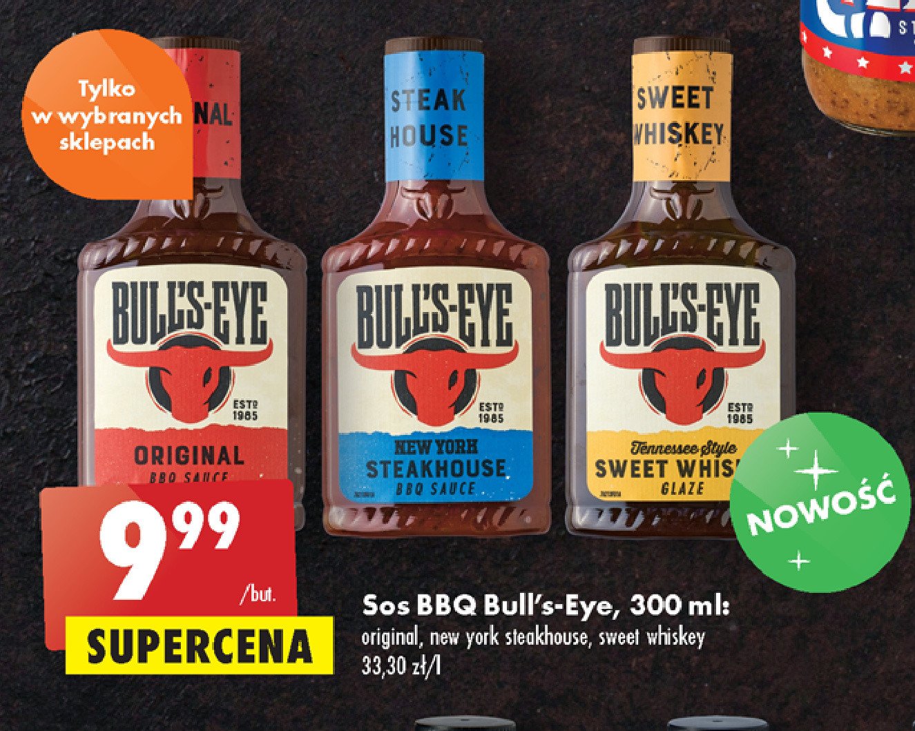 Sos bbq sweet whiskey Bull's-eye promocja
