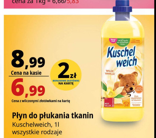 Płyn do płukania żółty Kuschelweich promocja