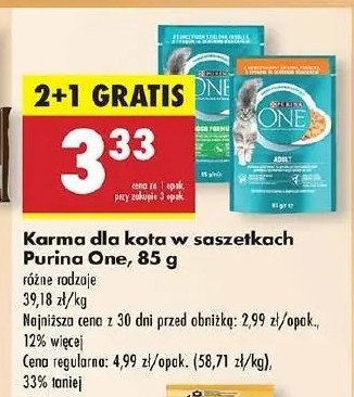 Karma dla kota Purina one promocja w Biedronka