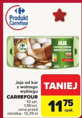 Jaja od kur z wolnego wybiegu Carrefour promocja w Carrefour Market