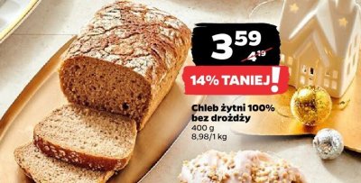 Chleb żytni 100% bez drożdży  promocja w Netto