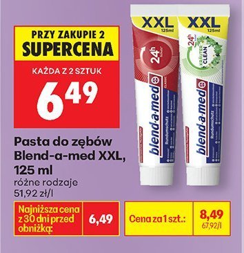 Pasta do zębów Blend-a-med XXL 125 ml różne rodzaje promocja w Biedronka