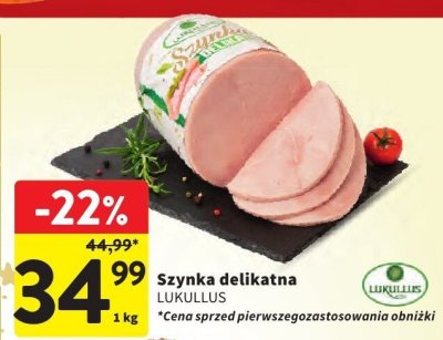 Szynka delikatna LUKULIUS promocja w Intermarche