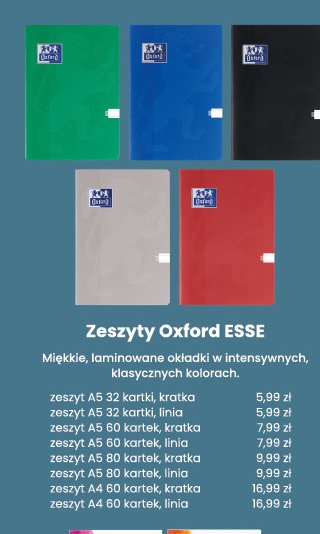 Zeszyt a5 32 kartek linia Oxford esse promocja w Biedronka