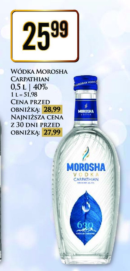 Wódka MOROSHA CARPATHIAN promocja