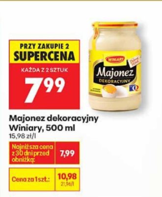 Majonez dekoracyjny Winiary 500ml promocja w Biedronka