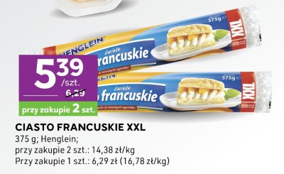 Ciasto francuskie XXL Henglein promocja w Stokrotka