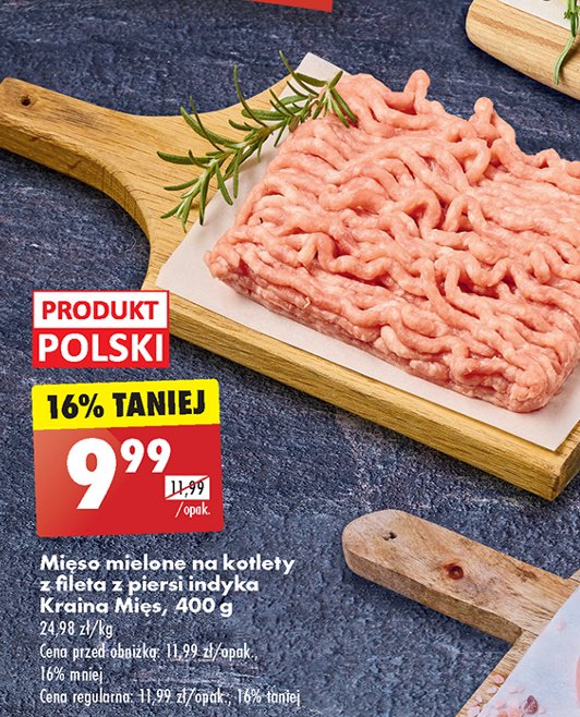 Mięso na kotlety z fileta z piersi indyka Kraina mięs promocja w Biedronka
