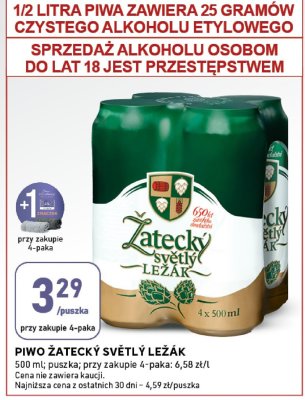 Piwo Žatecký Světlý Ležák promocja w Stokrotka
