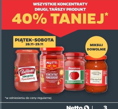 Koncentraty pomidorowe promocja w Netto