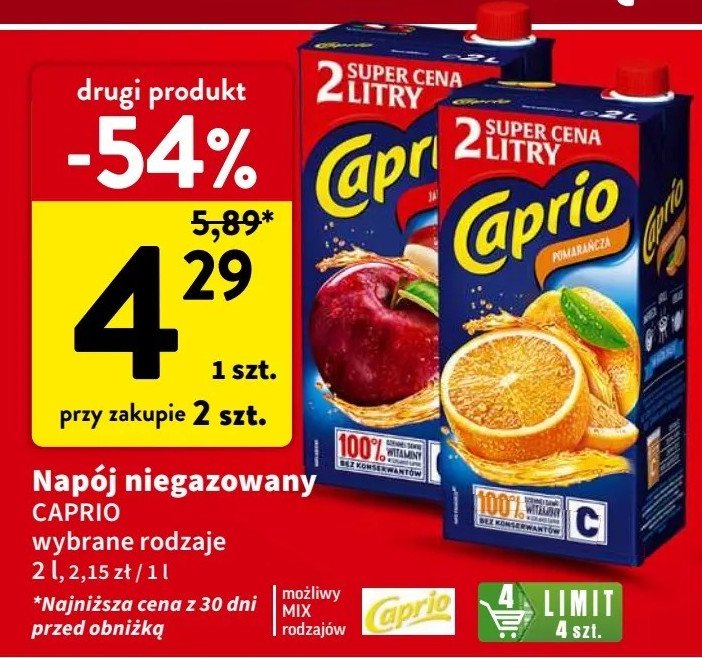 Napój jabłkowy Caprio promocja