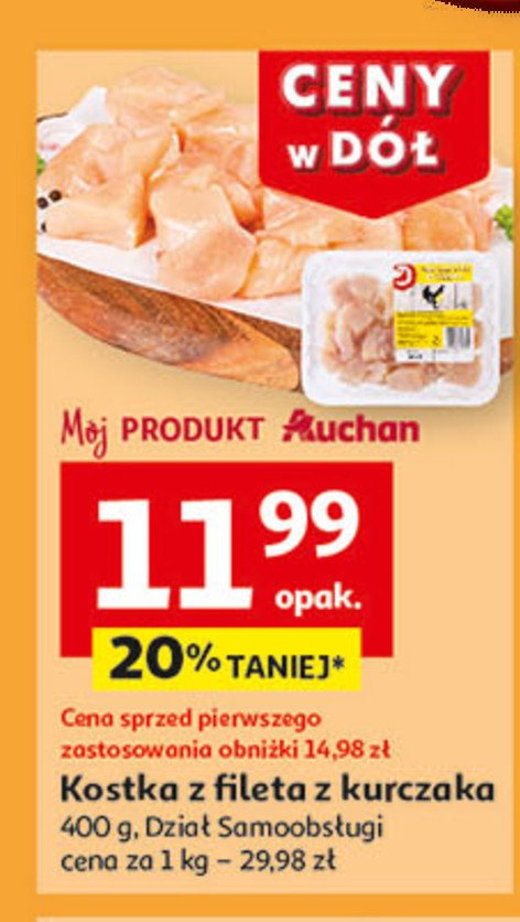 Filet z piersi kurczaka kostka Auchan promocja