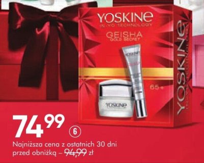 Zestaw kosmetyków YOSKINE GEISHA GOLD SECRET 65+ krem do twarzy, 50 ml + krem pod oczy, 15 ml promocja w Super-Pharm
