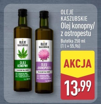Olej konopny/z ostropestu OLEJE KASZUBSKIE promocja w Aldi