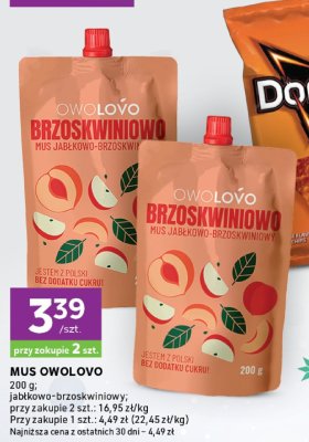 Mus jabłkowo-brzoskwiniowy Owolovo promocja w Stokrotka