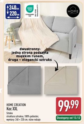 Koc XXL HOME CREATION promocja w Aldi