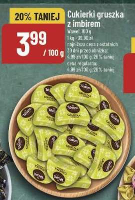 Cukierki gruszka z imbirem promocja w POLOmarket