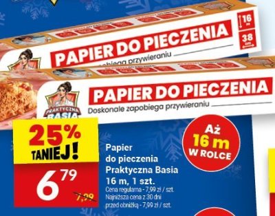 Papier do pieczenia Praktyczna Basia 16 m, 1 szt. promocja w Twój Market