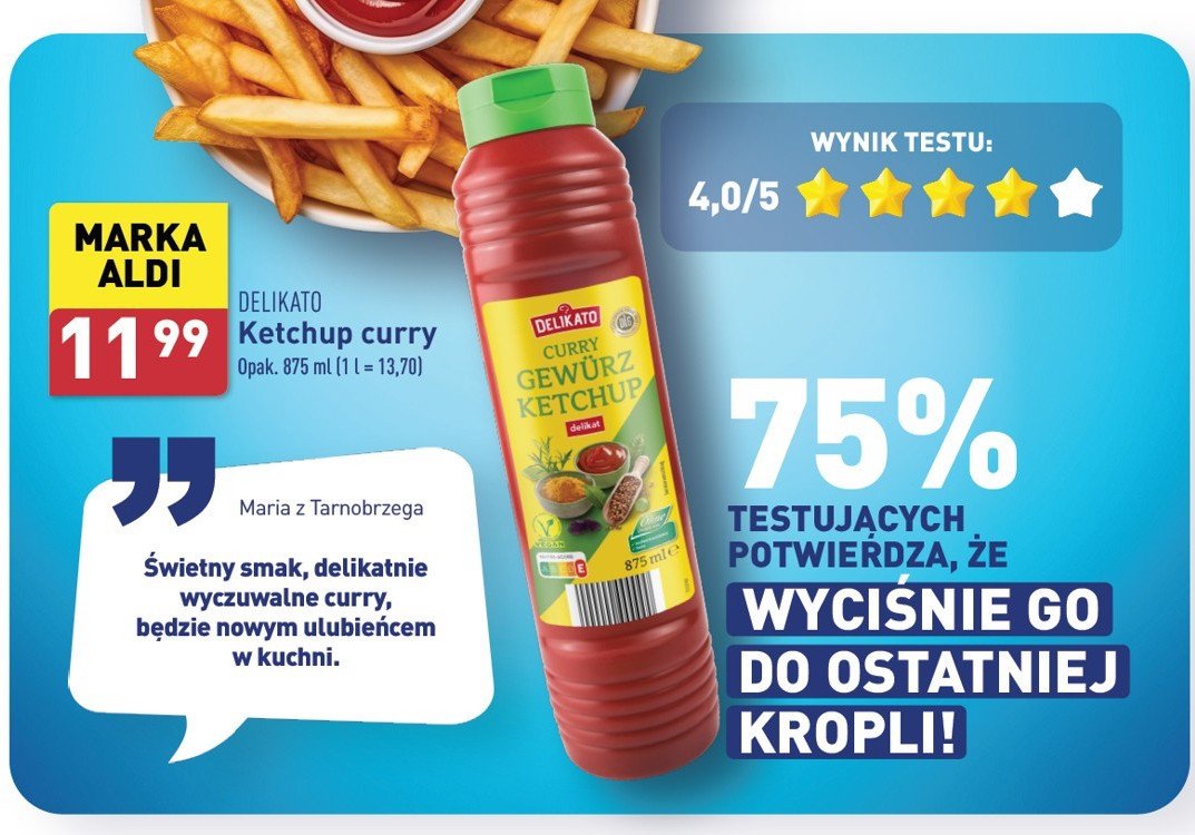 Ketchup z przyprawą curry czerwony Delikato promocja