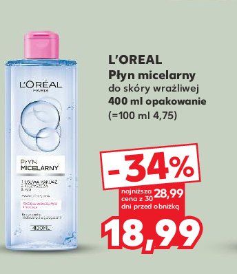 Płyn micelarny skóra wrażliwa i sucha L'oreal promocja