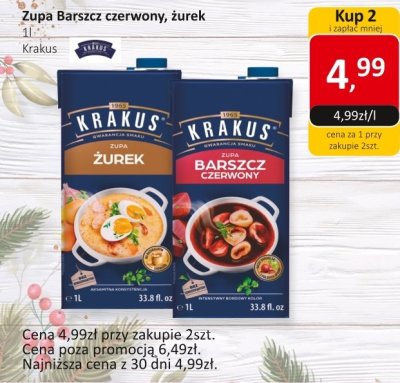 Zupa Barszcz czerwony, żurek Krakus promocja w Market Point