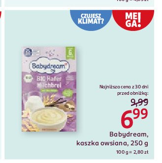 Kaszka owsiana Babydream bio promocja