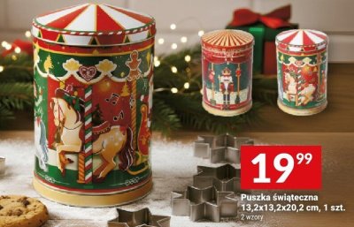 Puszka świąteczna 13,2x13,2x20,2 cm, 1 szt. promocja w Twój Market