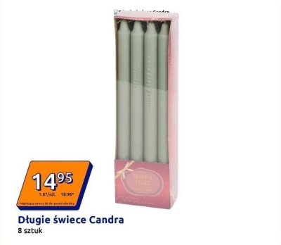 Świece długie Candra 8 sztuk promocja w Action