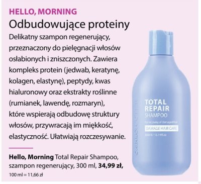 Szampon Hello, Morning Total Repair Shampoo promocja w Hebe