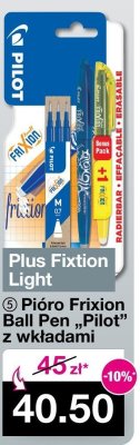 Pióro Frixion Ball Pen Pilot z wkładami Plus Fixtion Light promocja w Woolworth