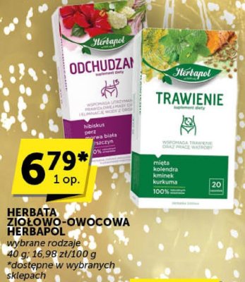 Herbata ziołowo-owocowa Herbapol wybrane rodzaje promocja w Groszek