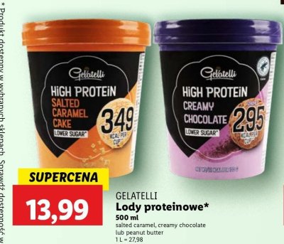 Lody salted caramel flavour & cookies GELATELLI HIGH PROTEIN promocja