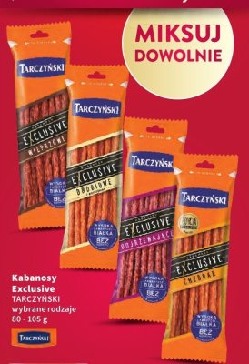 Kabanosy Exclusive TARCZYŃSKI wybrane rodzaje promocja w Intermarche