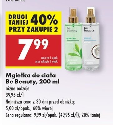 Mgiełka do ciała green tea Be beauty Be beauty care promocja