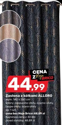 Zasłona z kółkami ALLORO różne kolory promocja w Bricomarche