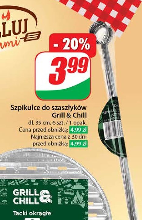 Szpikulce do szaszłyków Grill & chill promocja w Dino