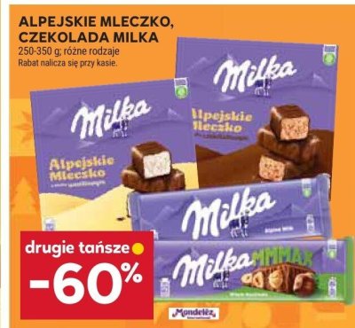 Czekolada alpejskie mleczko Milka, różne rodzaje promocja w Stokrotka